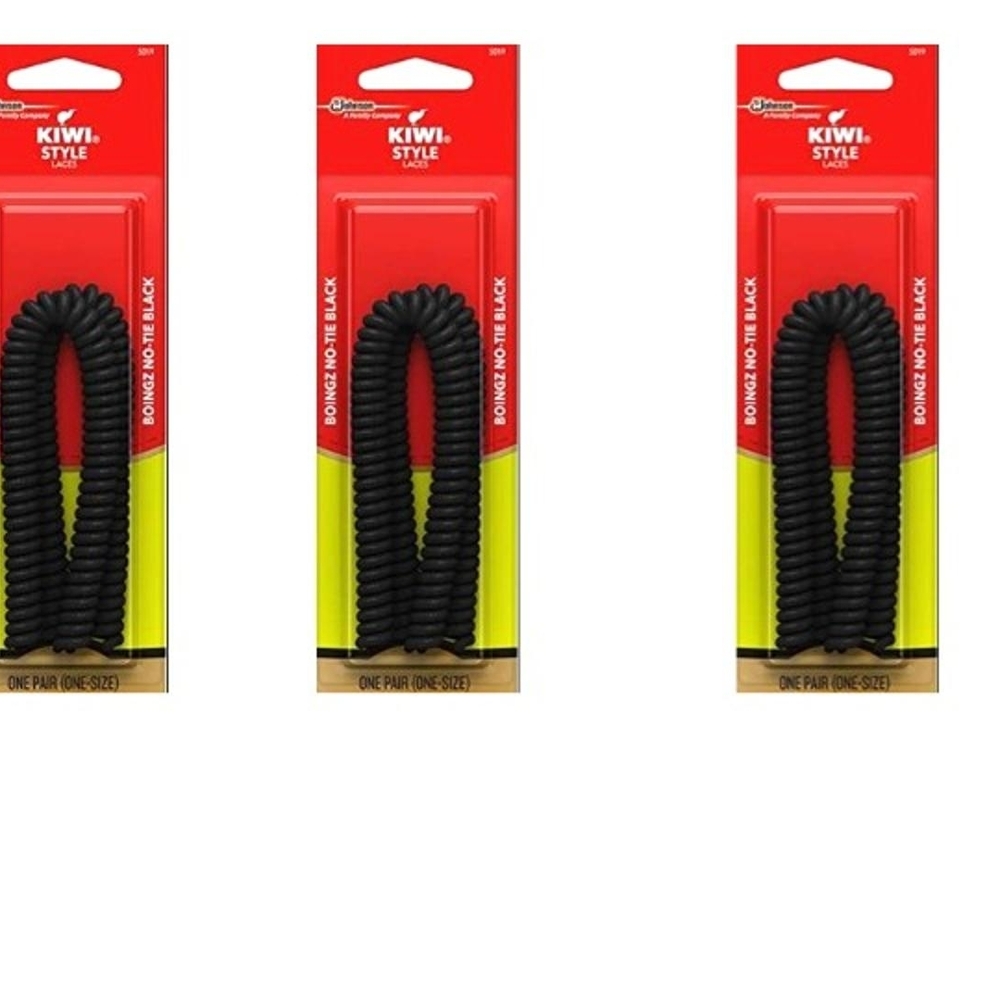 Kiwi Black Shoelaces Pack No Tie  6 Count